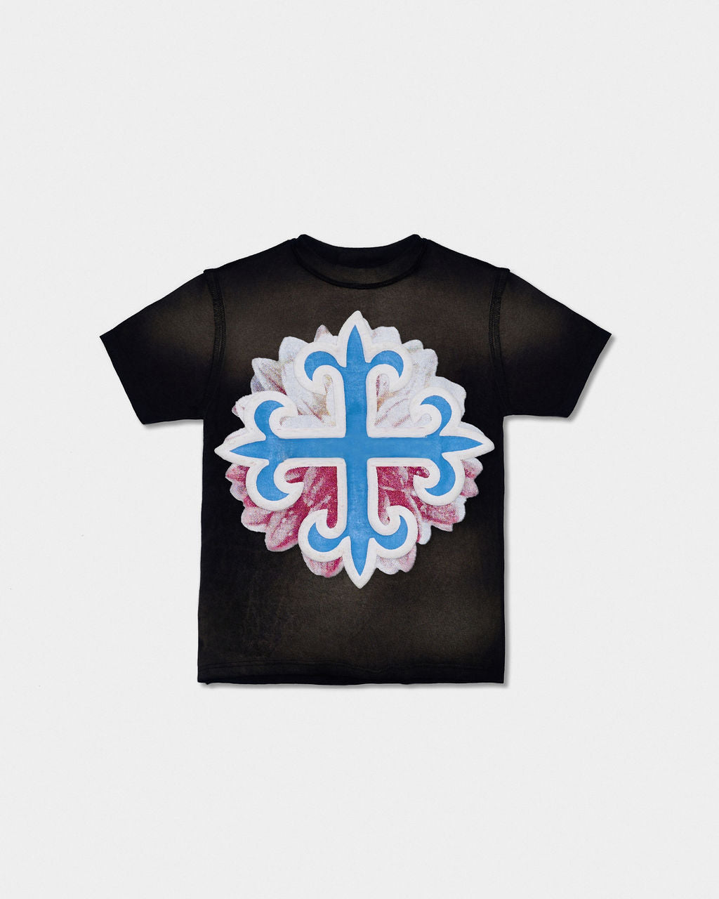 Floral Crossing Tee (Black)