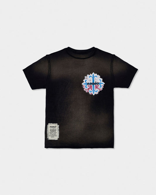 Floral Crossing Tee (Black)